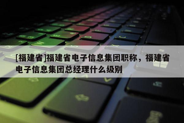 [福建省]福建省電子信息集團(tuán)職稱，福建省電子信息集團(tuán)總經(jīng)理什么級(jí)別